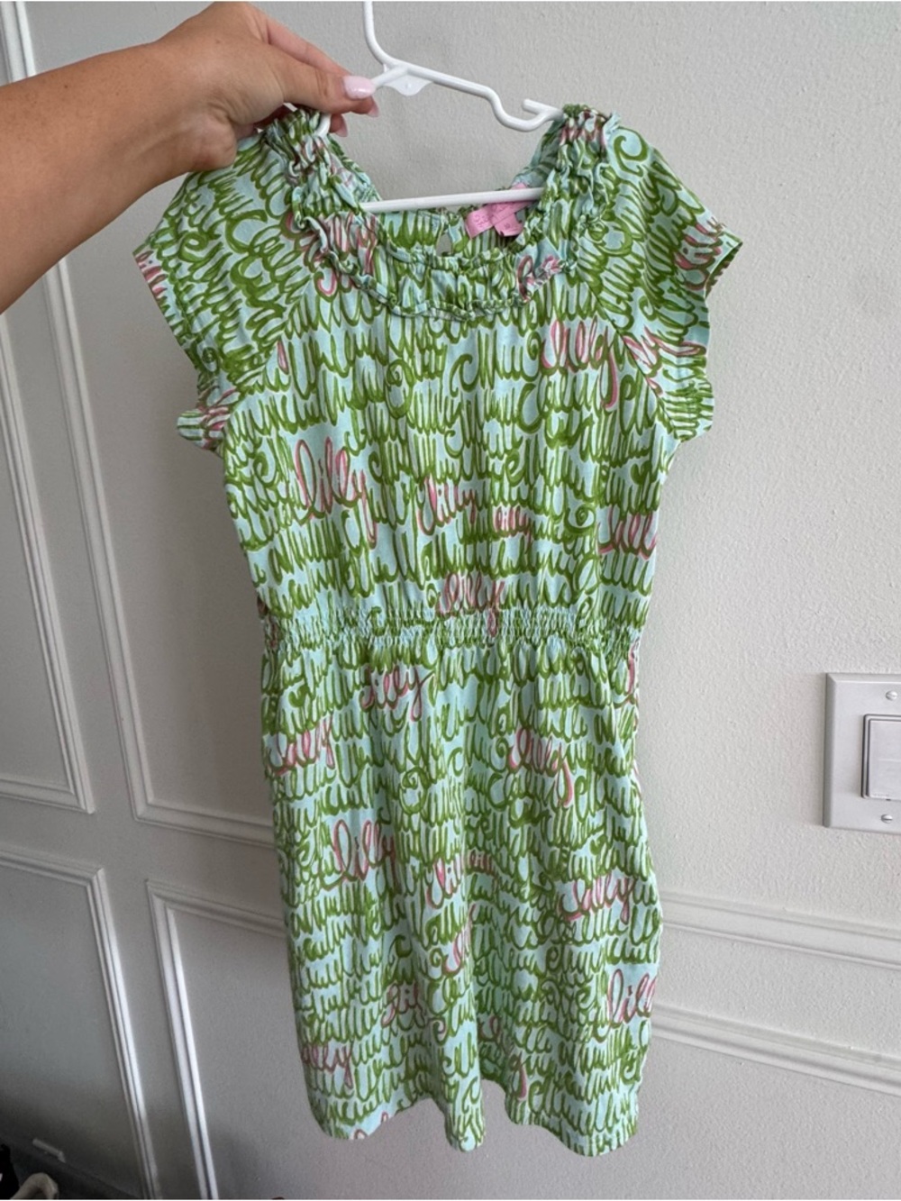 Lilly Pulitzer Girls' Green Script-Print Summer Dress - Size 10
